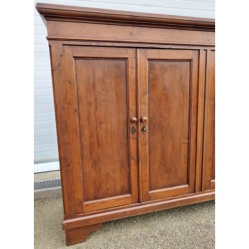 GRANDE ANTICA CREDENZA legno abete EPOCA 1900 madia 4 ANTE e 2 RIPIANI SIDEBOARD