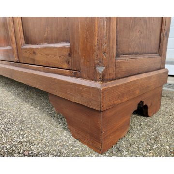 GRANDE ANTICA CREDENZA legno abete EPOCA 1900 madia 4 ANTE e 2 RIPIANI SIDEBOARD