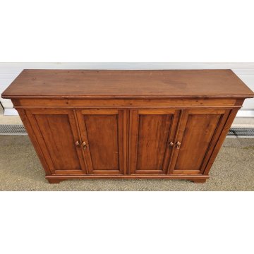 GRANDE ANTICA CREDENZA legno abete EPOCA 1900 madia 4 ANTE e 2 RIPIANI SIDEBOARD
