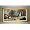 QUADRO DIPINTO ACRILICO TELA Alberto Volpi "Nudo grigio" RITRATTO FEMMINILE 1965