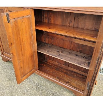 GRANDE ANTICA CREDENZA legno abete EPOCA 1900 madia 4 ANTE e 2 RIPIANI SIDEBOARD