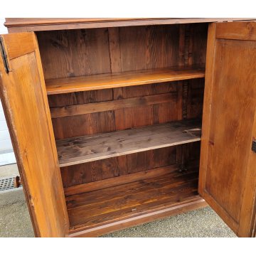 GRANDE ANTICA CREDENZA legno abete EPOCA 1900 madia 4 ANTE e 2 RIPIANI SIDEBOARD
