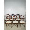 ANTICHE 6 SEDIE LUIGI FILIPPO EPOCA '800 LEGNO NOCE CHAIR SEDUTA IMBOTTITA OLD