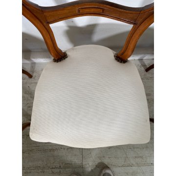 ANTICHE 6 SEDIE LUIGI FILIPPO EPOCA '800 LEGNO NOCE CHAIR SEDUTA IMBOTTITA OLD