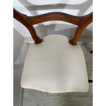 ANTICHE 6 SEDIE LUIGI FILIPPO EPOCA '800 LEGNO NOCE CHAIR SEDUTA IMBOTTITA OLD