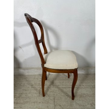 ANTICHE 6 SEDIE LUIGI FILIPPO EPOCA '800 LEGNO NOCE CHAIR SEDUTA IMBOTTITA OLD