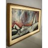 QUADRO DIPINTO ACRILICO TELA Alberto Volpi "Nudo grigio" RITRATTO FEMMINILE 1965