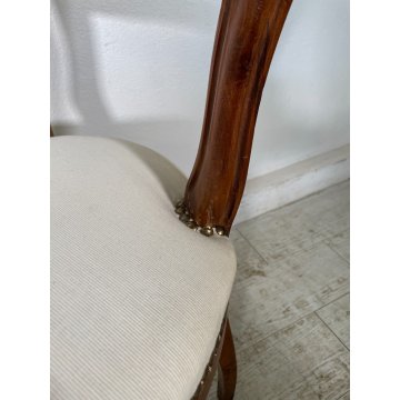 ANTICHE 6 SEDIE LUIGI FILIPPO EPOCA '800 LEGNO NOCE CHAIR SEDUTA IMBOTTITA OLD