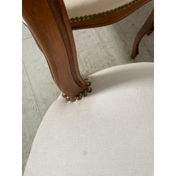 ANTICHE 6 SEDIE LUIGI FILIPPO EPOCA '800 LEGNO NOCE CHAIR SEDUTA IMBOTTITA OLD