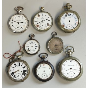 LOTTO 8 pz. OROLOGIO TASCA Perseo FS RAILWAYS Waltham epoca '900 POCKET WATCH