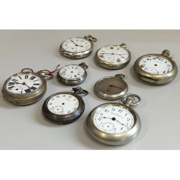 LOTTO 8 pz. OROLOGIO TASCA Perseo FS RAILWAYS Waltham epoca '900 POCKET WATCH
