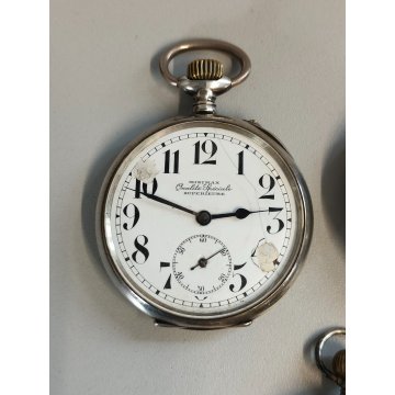 LOTTO 8 pz. OROLOGIO TASCA Perseo FS RAILWAYS Waltham epoca '900 POCKET WATCH