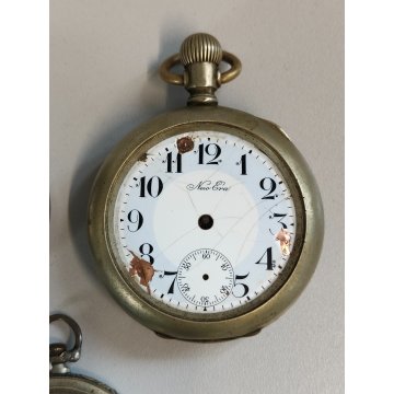 LOTTO 8 pz. OROLOGIO TASCA Perseo FS RAILWAYS Waltham epoca '900 POCKET WATCH