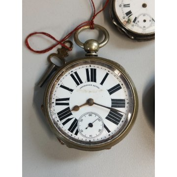 LOTTO 8 pz. OROLOGIO TASCA Perseo FS RAILWAYS Waltham epoca '900 POCKET WATCH