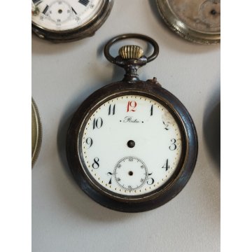 LOTTO 8 pz. OROLOGIO TASCA Perseo FS RAILWAYS Waltham epoca '900 POCKET WATCH