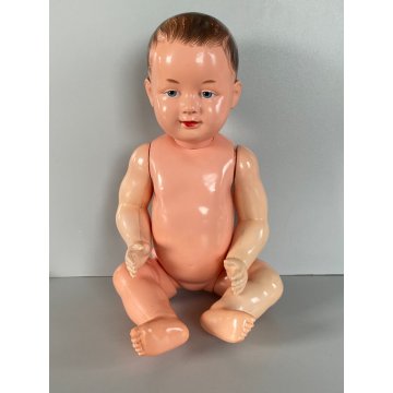 ANTICA BAMBOLA CELLULOIDE POUPON SNF 52/56 France VESTITI SCARPE ANNI '30/'50