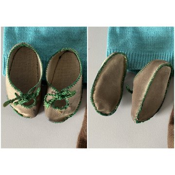 ANTICA BAMBOLA CELLULOIDE POUPON SNF 52/56 France VESTITI SCARPE ANNI '30/'50