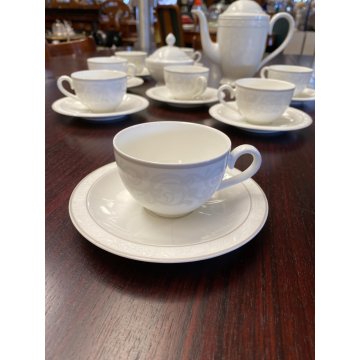 SERVIZIO da TE' VINTAGE 8 TAZZE PORCELLANA Villeroy & Boch GREY PEARL CAPPUCCINO