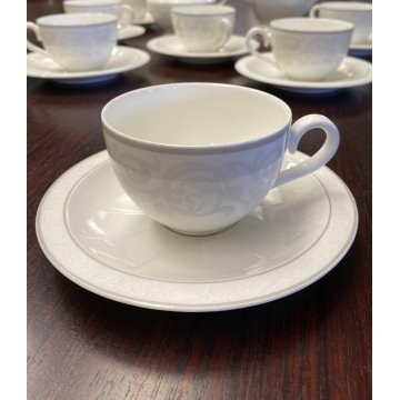 SERVIZIO da TE' VINTAGE 8 TAZZE PORCELLANA Villeroy & Boch GREY PEARL CAPPUCCINO