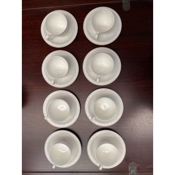 SERVIZIO da TE' VINTAGE 8 TAZZE PORCELLANA Villeroy & Boch GREY PEARL CAPPUCCINO