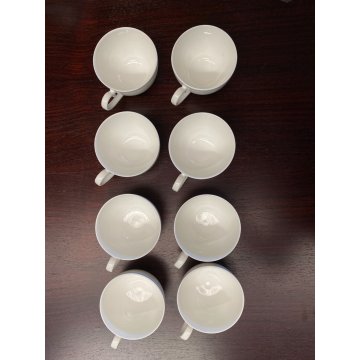 SERVIZIO da TE' VINTAGE 8 TAZZE PORCELLANA Villeroy & Boch GREY PEARL CAPPUCCINO