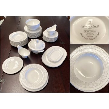 SERVIZIO 44 pz. PIATTI VINTAGE PORCELLANA Villeroy & Boch GREY PEARL AFFARE!