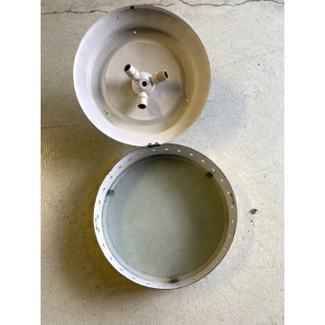 LAMPADARIO PLAFONIERA Stilnovo METALLO OTTONE VETRO ø 29cm MINIMALISTA '50