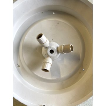 LAMPADARIO PLAFONIERA Stilnovo METALLO OTTONE VETRO ø 29cm MINIMALISTA '50