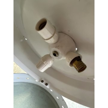 LAMPADARIO PLAFONIERA Stilnovo METALLO OTTONE VETRO ø 29cm MINIMALISTA '50