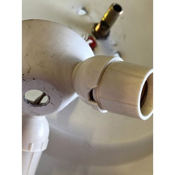 LAMPADARIO PLAFONIERA Stilnovo METALLO OTTONE VETRO ø 29cm MINIMALISTA '50