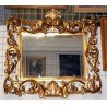 ENORME ANTICA SPECCHIERA BAROCCA DORATA CORNICE SPECCHIO GOLDEN MIRROR LEGNO