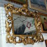 ENORME ANTICA SPECCHIERA BAROCCA DORATA CORNICE SPECCHIO GOLDEN MIRROR LEGNO