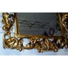 ENORME ANTICA SPECCHIERA BAROCCA DORATA CORNICE SPECCHIO GOLDEN MIRROR LEGNO