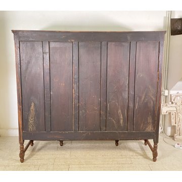 ANTICA LIBRERIA VETRINA LEGNO 3 ANTE CREDENZA PRIMI 900 ARMADIO CRISTALLERIA
