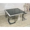 TAVOLINO DA SALOTTO ANNI 70 ACCIAIO CROMATO VETRO TABLE BASS DESIGN VINTAGE