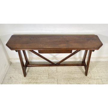 ANTICO SCRITTOIO FRATINO CONSOLLE 1800 LEGNO NOCE SCRIVANIA TAVOLO CAPRETTA