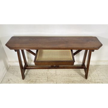 ANTICO SCRITTOIO FRATINO CONSOLLE 1800 LEGNO NOCE SCRIVANIA TAVOLO CAPRETTA