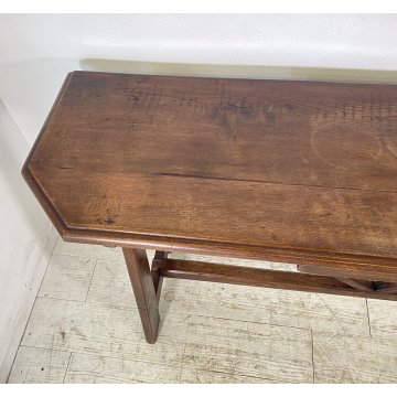 ANTICO SCRITTOIO FRATINO CONSOLLE 1800 LEGNO NOCE SCRIVANIA TAVOLO CAPRETTA