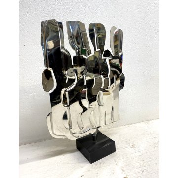 SCULTURA GIREVOLE ACCIAIO Pietro Consagra per Alessi d'Après  ACM983 ITALIA 1975