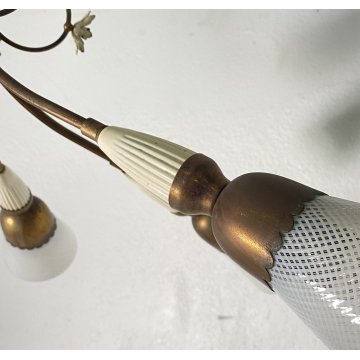 ANTICO LAMPADARIO LIBERTY ANNI 40/50 TREDICI PUNTI LUCE HANGING LAMP VINTAGE