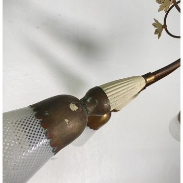 ANTICO LAMPADARIO LIBERTY ANNI 40/50 TREDICI PUNTI LUCE HANGING LAMP VINTAGE
