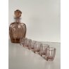 BOTTIGLIA 6 BICCHIERI CRISTALLO MOLATO ART DECO BOHEMIAN CRYSTAL DECANTER '30