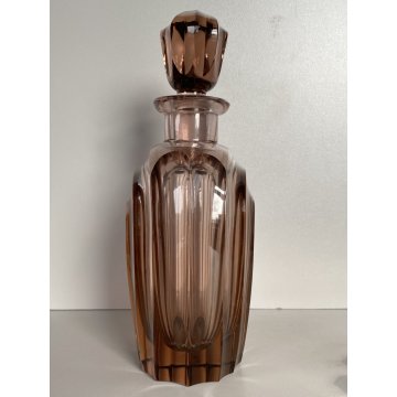 BOTTIGLIA 6 BICCHIERI CRISTALLO MOLATO ART DECO BOHEMIAN CRYSTAL DECANTER '30