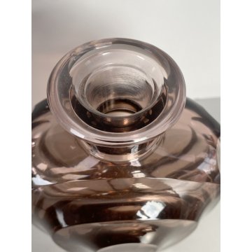 BOTTIGLIA 6 BICCHIERI CRISTALLO MOLATO ART DECO BOHEMIAN CRYSTAL DECANTER '30
