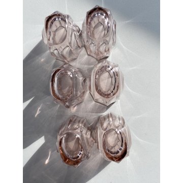 BOTTIGLIA 6 BICCHIERI CRISTALLO MOLATO ART DECO BOHEMIAN CRYSTAL DECANTER '30