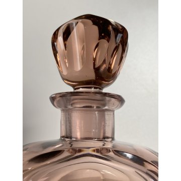 BOTTIGLIA 6 BICCHIERI CRISTALLO MOLATO ART DECO BOHEMIAN CRYSTAL DECANTER '30