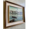 QUADRO DIPINTO OLIO C. Borrè Isola Pescatori PAESAGGIO LACUSTRE LAGO MAGGIORE 79
