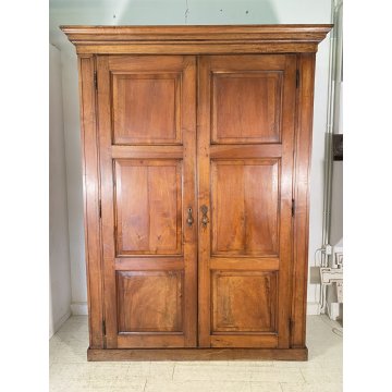 ANTICO GRANDE ARMADIO 1700 LEGNO NOCE GUARDAROBA PIEMONTESE 2 ANTE DISPENSA OLD