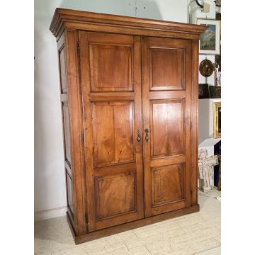 ANTICO GRANDE ARMADIO 1700 LEGNO NOCE GUARDAROBA PIEMONTESE 2 ANTE DISPENSA OLD