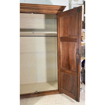ANTICO GRANDE ARMADIO 1700 LEGNO NOCE GUARDAROBA PIEMONTESE 2 ANTE DISPENSA OLD